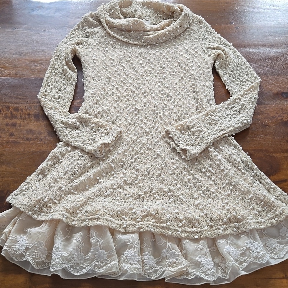 Altar'd State Cream Beige Cowl Neck Dress Size Medium - Picture 5 of 14